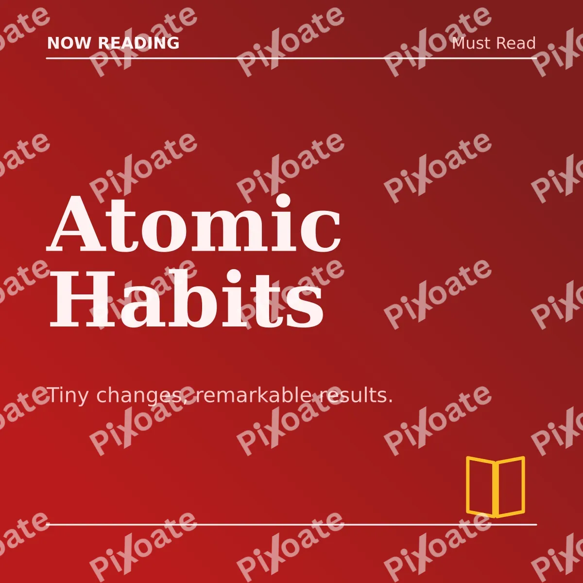 Book Recommendation — editable red social media template, instagram post