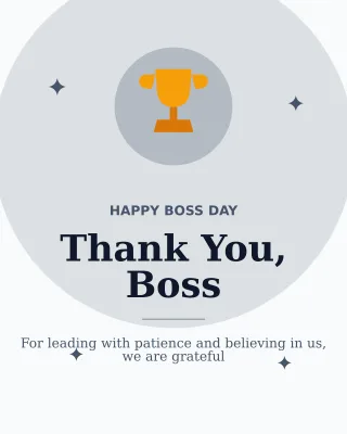 Boss Day — editable white social media template, instagram portrait