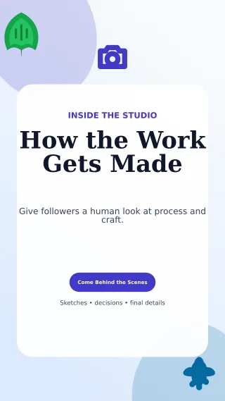 Botanical Behind the Scenes Story — editable white social media template, story / reel