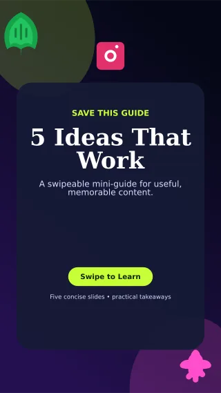 Botanical Carousel Tips Story — editable black social media template, story / reel