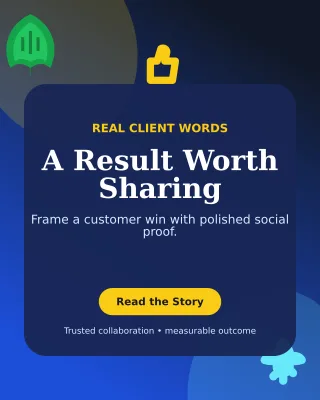 Botanical Client Testimonial Portrait Post — editable blue social media template, instagram portrait