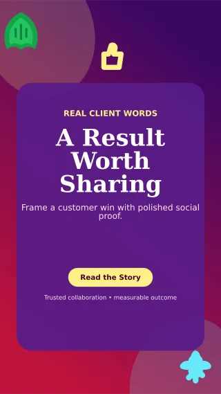 Botanical Client Testimonial Story — editable purple social media template, story / reel