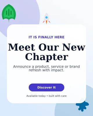 Botanical Launch Announcement Portrait Post — editable white social media template, instagram portrait