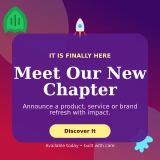 Botanical Launch Announcement Square Post — editable purple social media template, instagram post