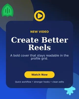 Botanical Reel Cover Portrait Post — editable blue social media template, instagram portrait