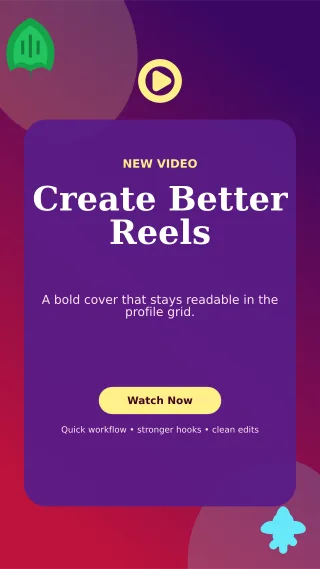 Botanical Reel Cover Story — editable purple social media template, story / reel