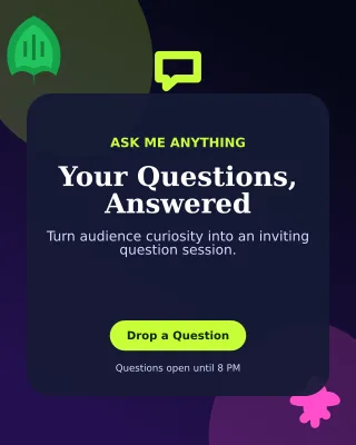 Botanical Story Q&A Portrait Post — editable black social media template, instagram portrait