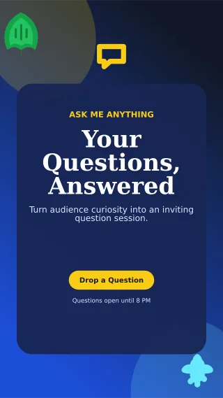 Botanical Story Q&A Story — editable blue social media template, story / reel