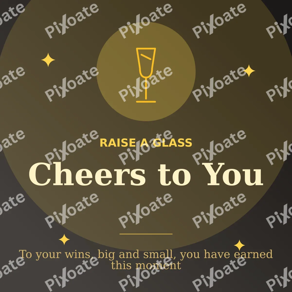Cheers to You Cheers to You — editable black social media template, instagram post