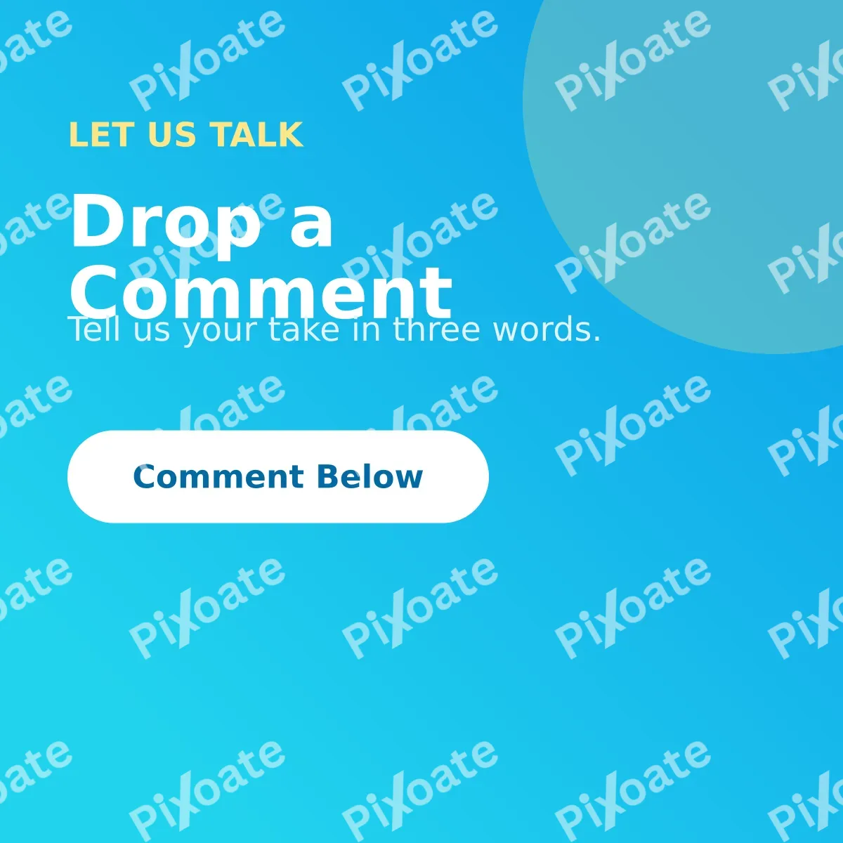 Comment Below Comment Below — editable blue social media template, instagram post