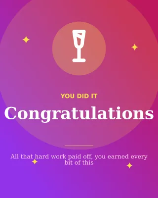 Congratulations — editable pink social media template, instagram portrait