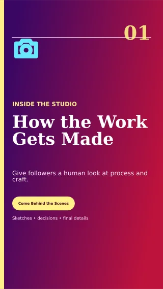 Editorial Behind the Scenes Story — editable purple social media template, story / reel