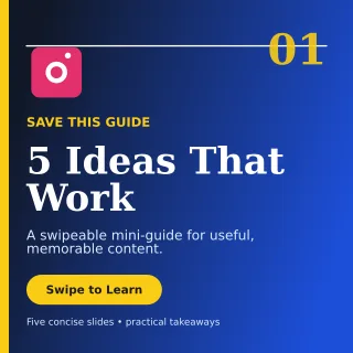 Editorial Carousel Tips Square Post — editable blue social media template, instagram post