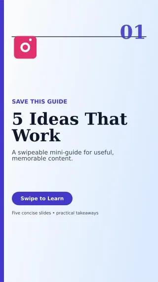 Editorial Carousel Tips Story — editable white social media template, story / reel