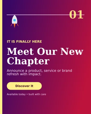 Editorial Launch Announcement Portrait Post — editable purple social media template, instagram portrait