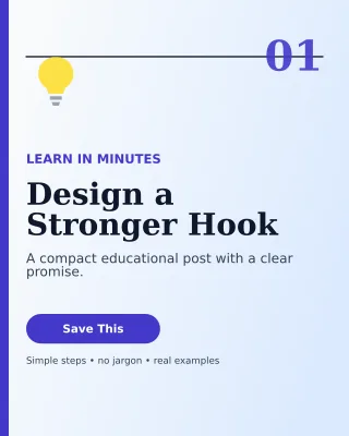 Editorial Mini Tutorial Portrait Post — editable white social media template, instagram portrait