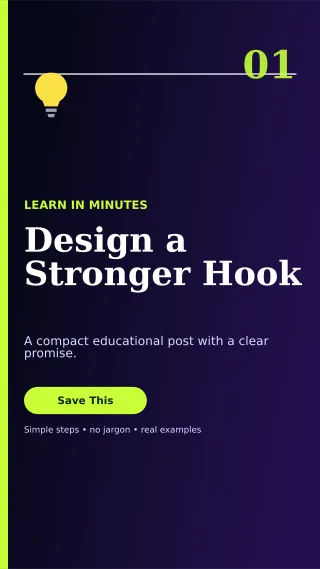 Editorial Mini Tutorial Story — editable black social media template, story / reel