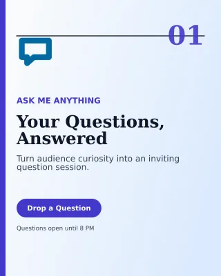 Editorial Story Q&A Portrait Post — editable white social media template, instagram portrait