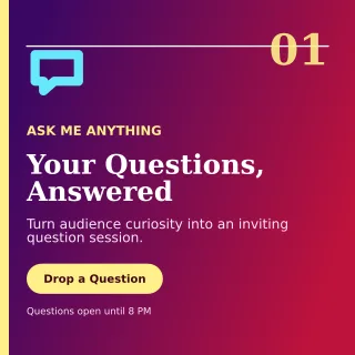Editorial Story Q&A Square Post — editable purple social media template, instagram post