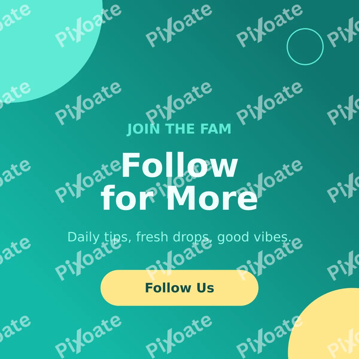 Follow Us Follow Us — editable teal social media template, instagram post