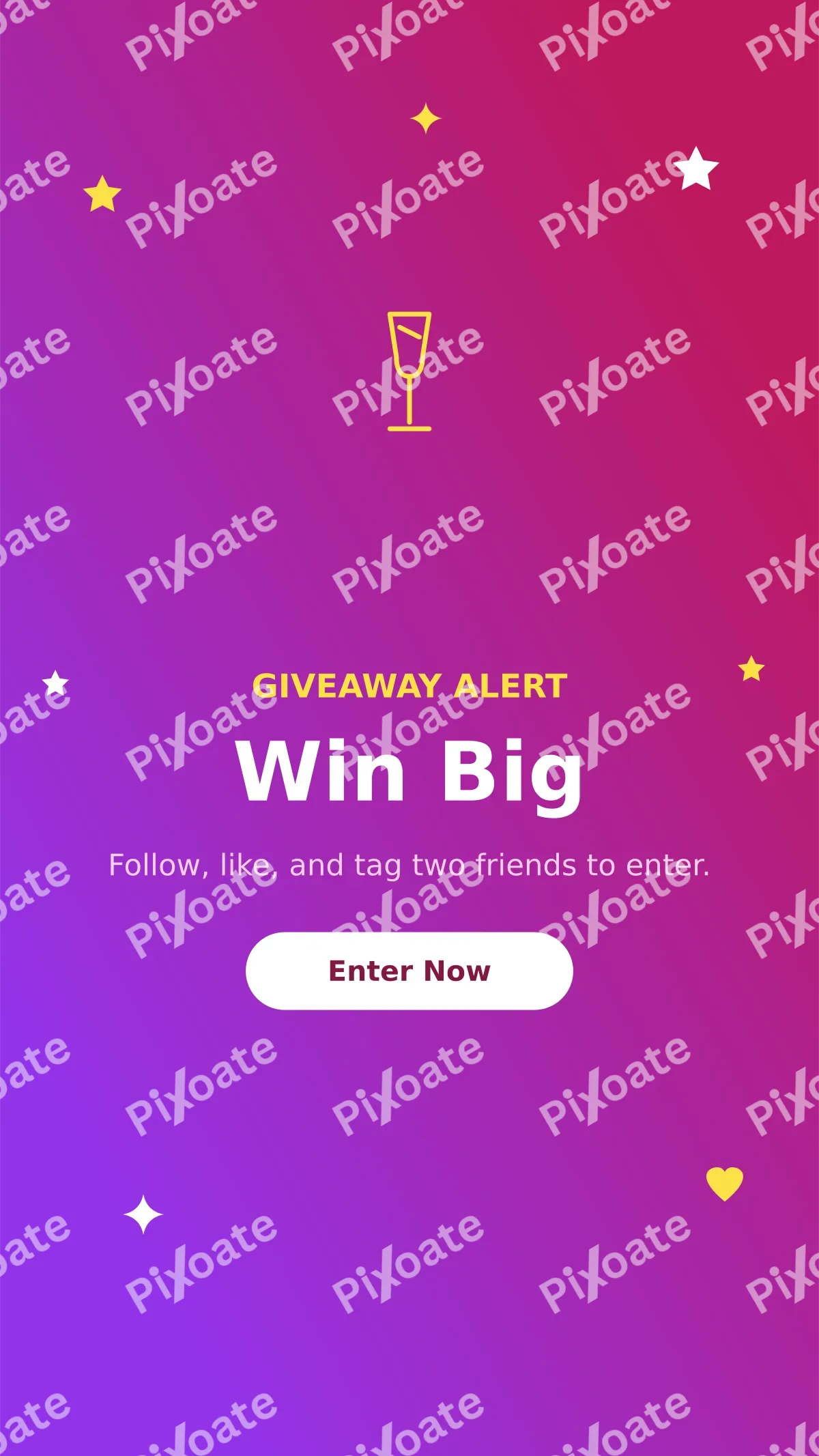 Giveaway Alert — editable pink social media template, story / reel