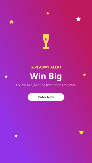 Giveaway Alert — editable pink social media template, story / reel