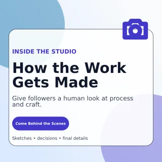 Glass Behind the Scenes Square Post — editable white social media template, instagram post