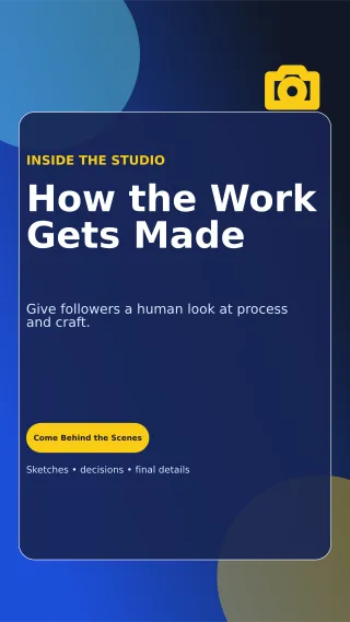 Glass Behind the Scenes Story — editable blue social media template, story / reel