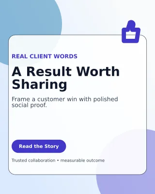 Glass Client Testimonial Portrait Post — editable white social media template, instagram portrait