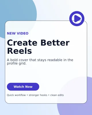 Glass Reel Cover Portrait Post — editable white social media template, instagram portrait
