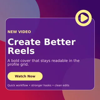 Glass Reel Cover Square Post — editable purple social media template, instagram post