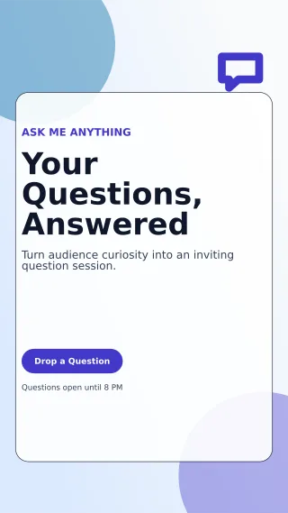 Glass Story Q&A Story — editable white social media template, story / reel