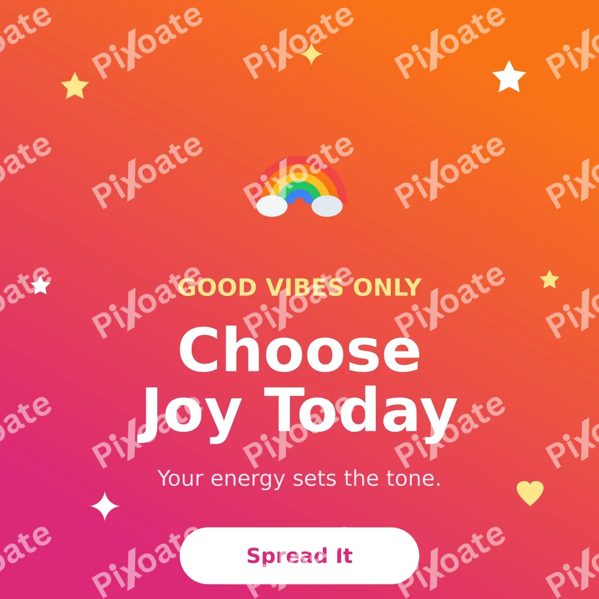 Good Vibes Only — editable pink social media template, instagram post