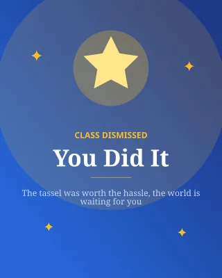 Graduation Wishes — editable blue social media template, instagram portrait