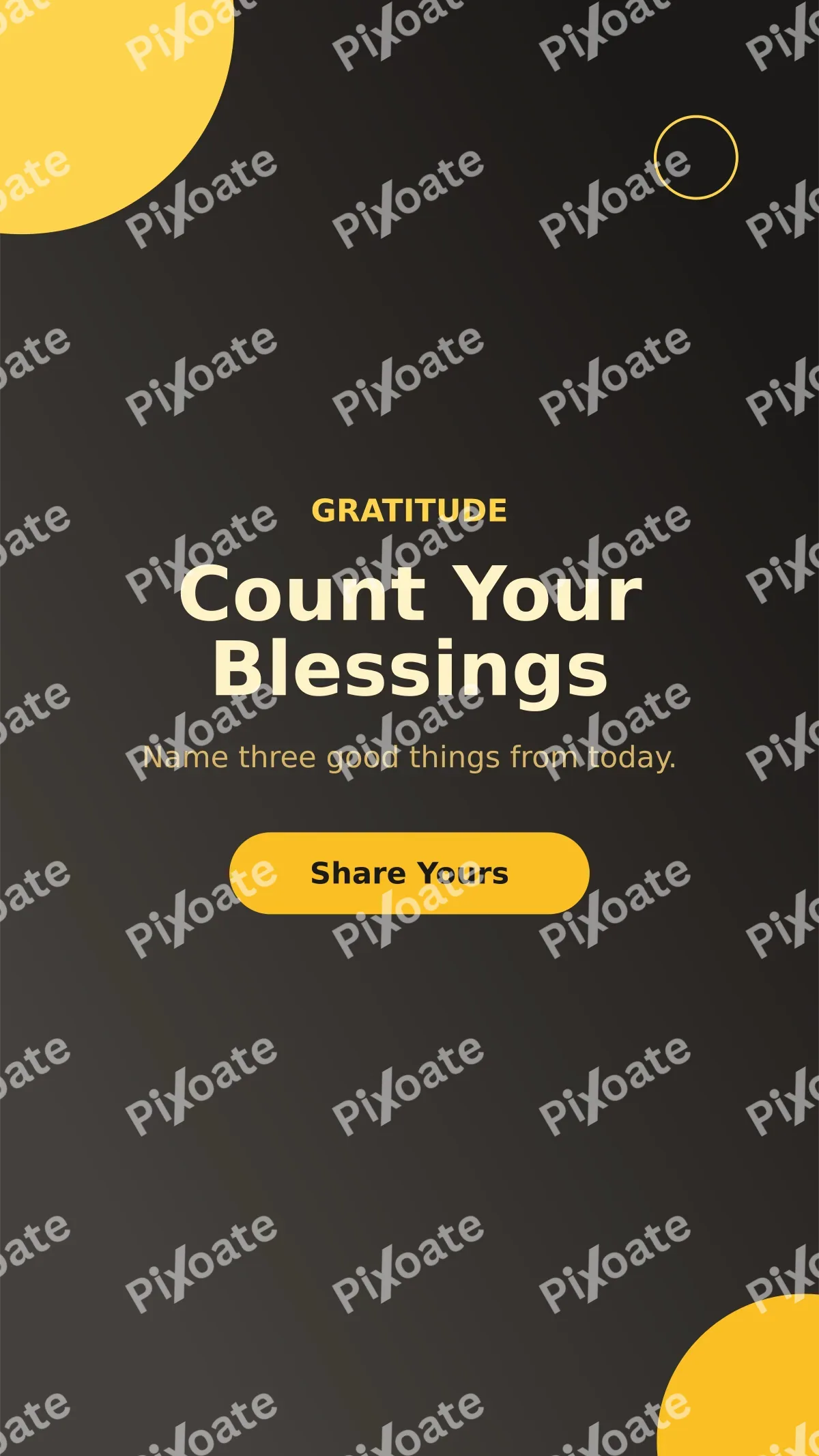 Gratitude Gratitude — editable black social media template, story / reel