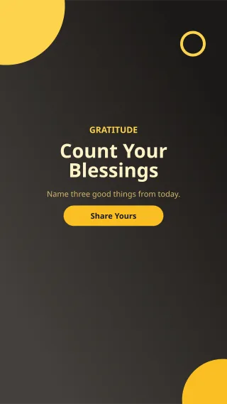 Gratitude — editable black social media template, story / reel