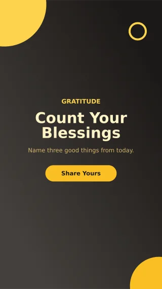 Gratitude — editable black social media template, story / reel