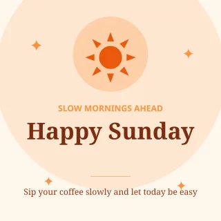 Happy Sunday — editable white social media template, instagram post