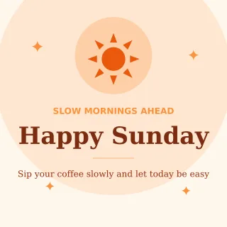 Happy Sunday — editable white social media template, instagram post