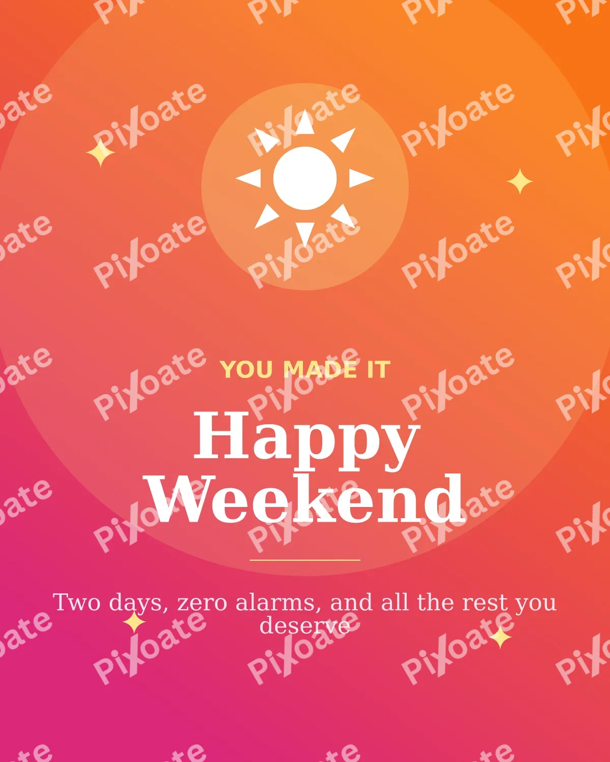Happy Weekend — editable pink social media template, instagram portrait