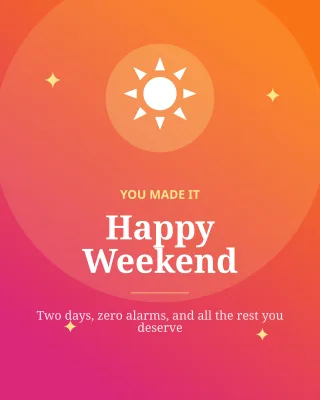Happy Weekend — editable pink social media template, instagram portrait