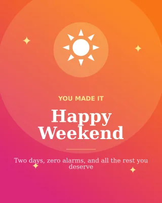 Happy Weekend — editable pink social media template, instagram portrait