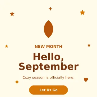 Hello September Hello September — editable white social media template, instagram post