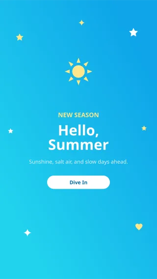 Hello Summer — editable blue social media template, story / reel