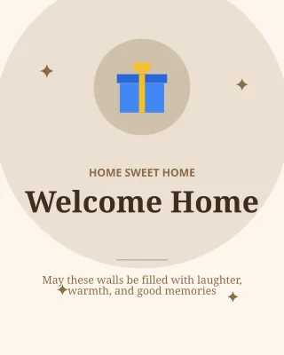 Housewarming — editable white social media template, instagram portrait