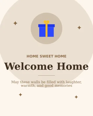 Housewarming — editable white social media template, instagram portrait