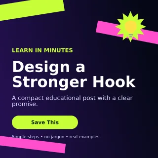 Kinetic Mini Tutorial Square Post — editable black social media template, instagram post