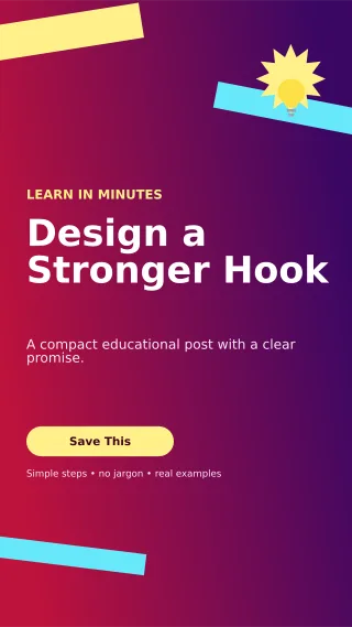 Kinetic Mini Tutorial Story — editable purple social media template, story / reel