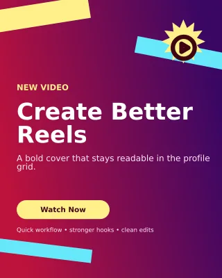 Kinetic Reel Cover Portrait Post — editable purple social media template, instagram portrait