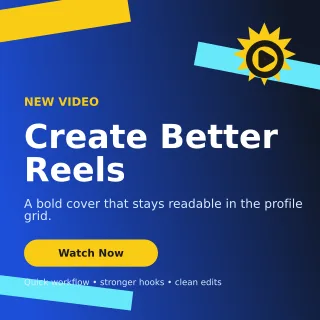 Kinetic Reel Cover Square Post — editable blue social media template, instagram post